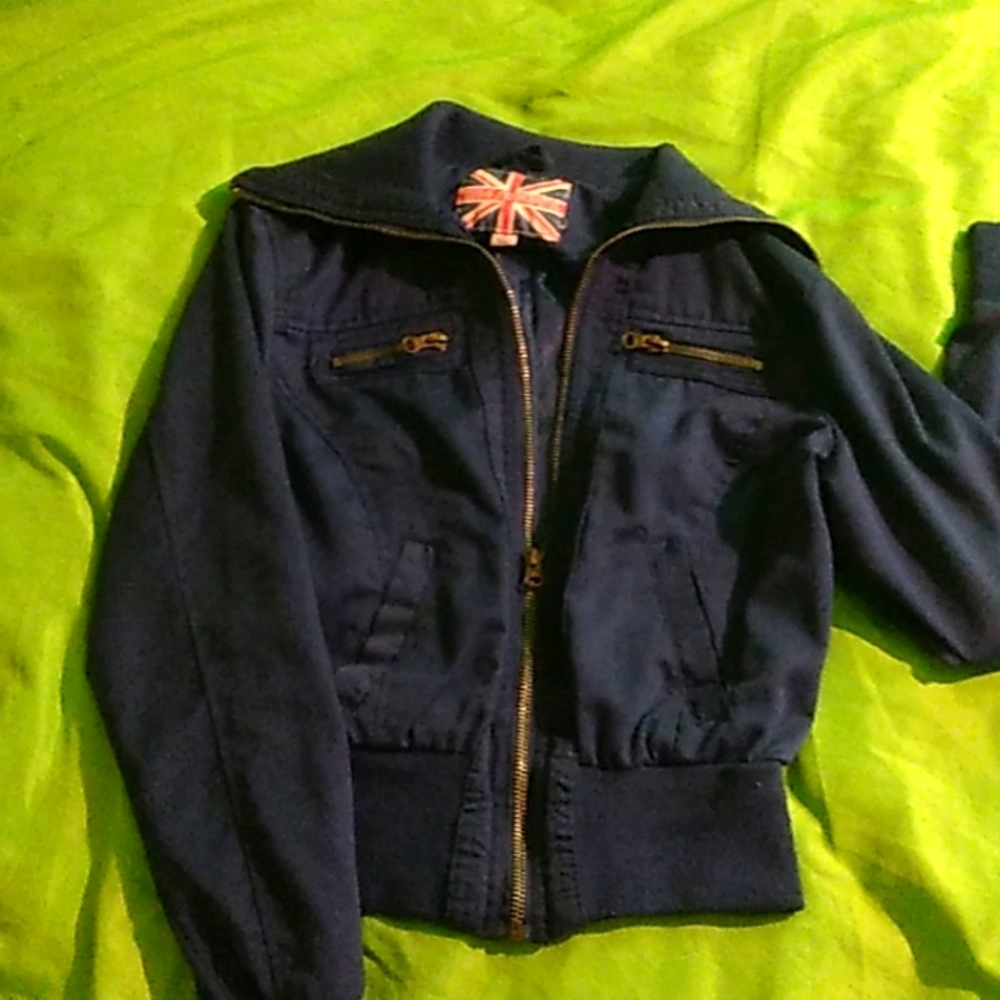 Junior Girls Size Small Miss London Navy Blue Jacket